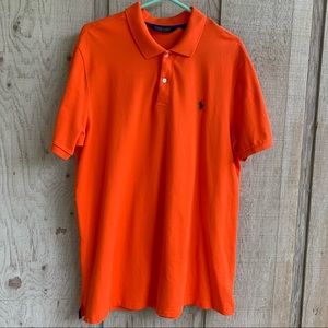 Ralph Lauren Orange Knit Polo Golf Shirt | Size XL (Pro Fit)
